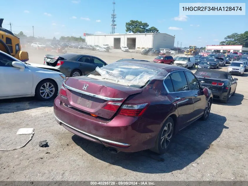 1HGCR2F34HA128474 2017 Honda Accord Lx