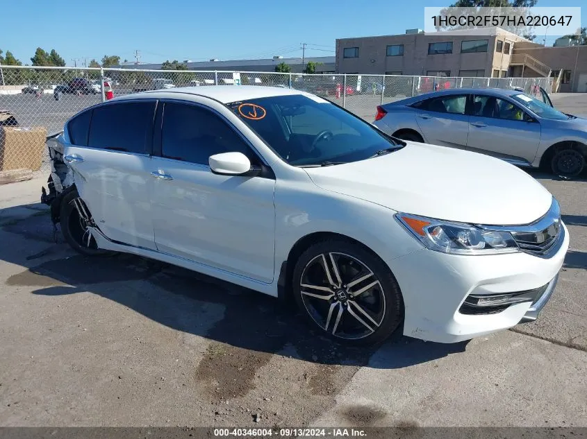 2017 Honda Accord Sport VIN: 1HGCR2F57HA220647 Lot: 40346004