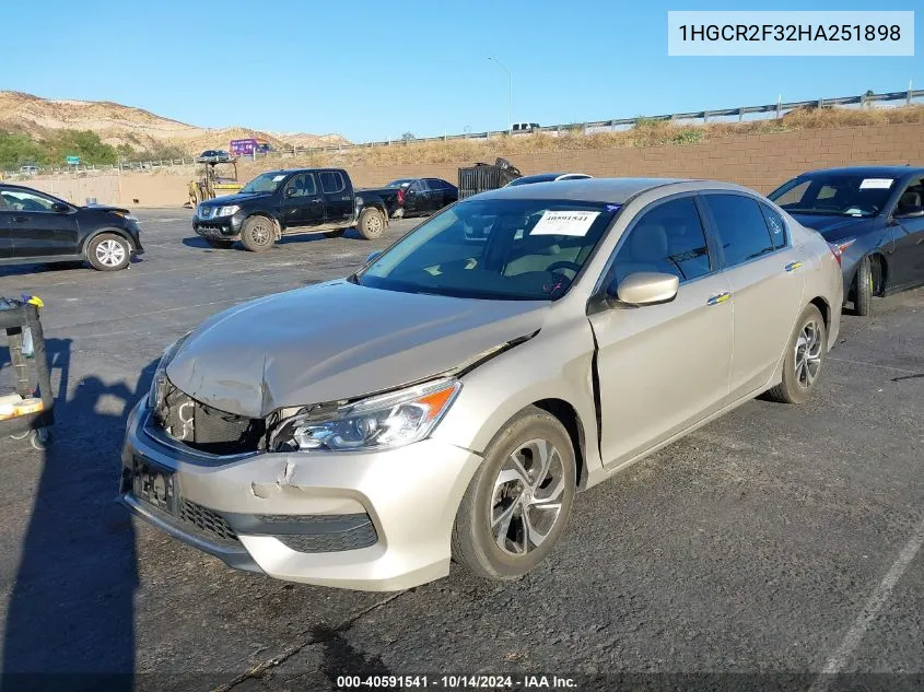 2017 Honda Accord Lx VIN: 1HGCR2F32HA251898 Lot: 40591541