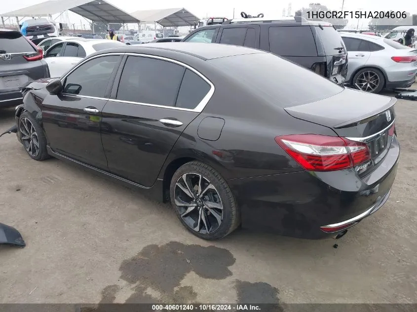 1HGCR2F15HA204606 2017 Honda Accord Sport Se