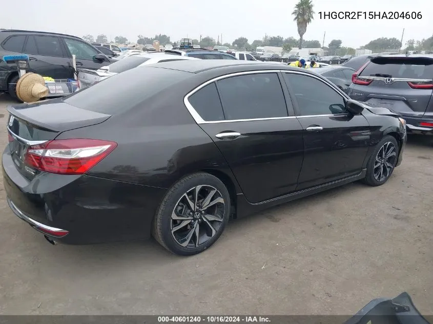 2017 Honda Accord Sport Se VIN: 1HGCR2F15HA204606 Lot: 40601240