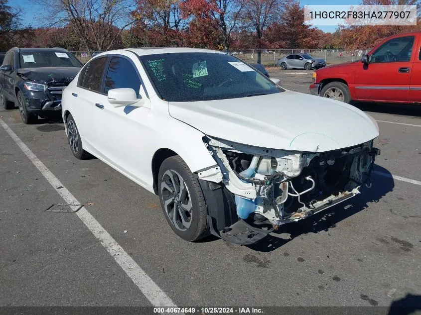 2017 Honda Accord Ex-L VIN: 1HGCR2F83HA277907 Lot: 40674649