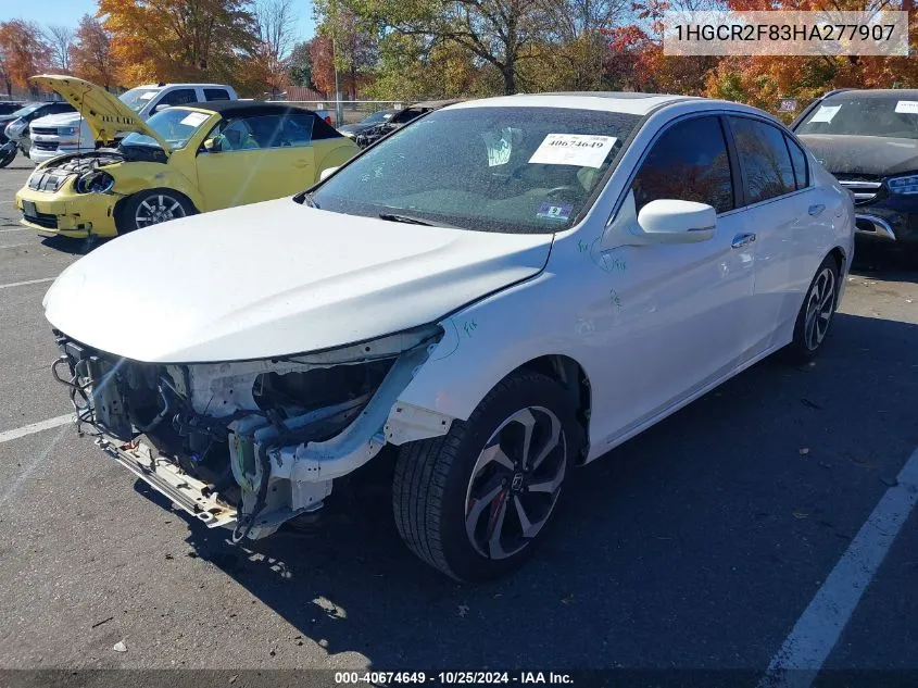 1HGCR2F83HA277907 2017 Honda Accord Ex-L