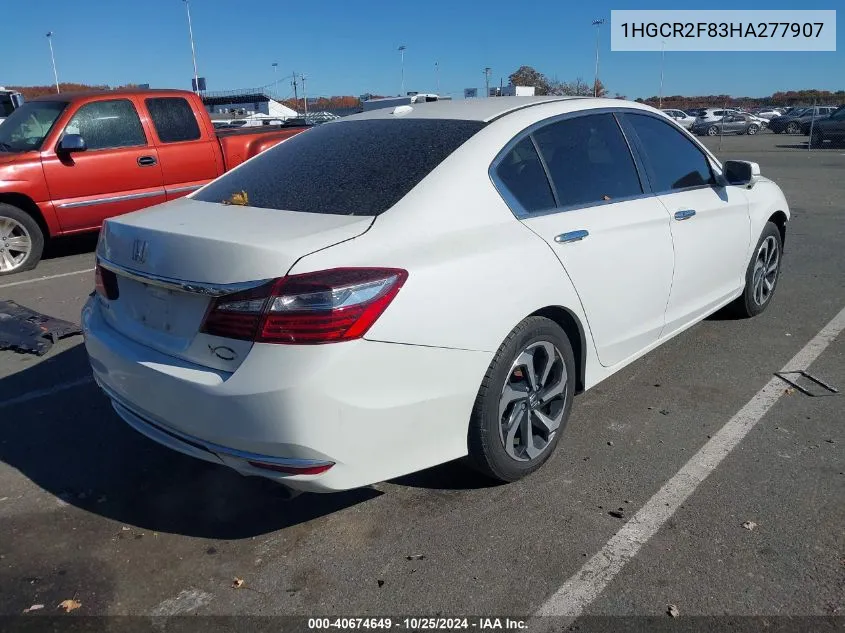 2017 Honda Accord Ex-L VIN: 1HGCR2F83HA277907 Lot: 40674649