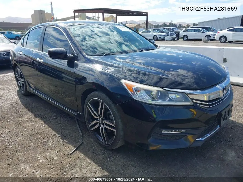 1HGCR2F53HA281669 2017 Honda Accord Sport