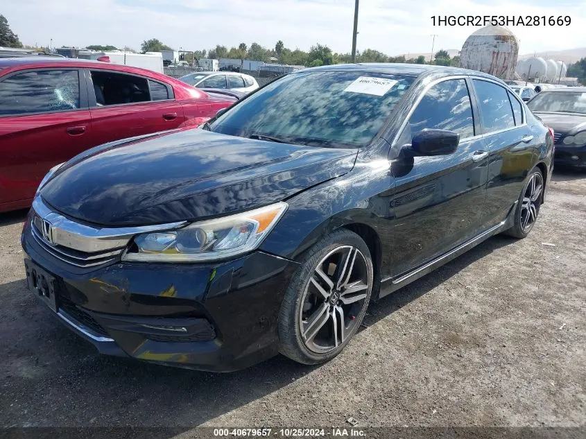 1HGCR2F53HA281669 2017 Honda Accord Sport