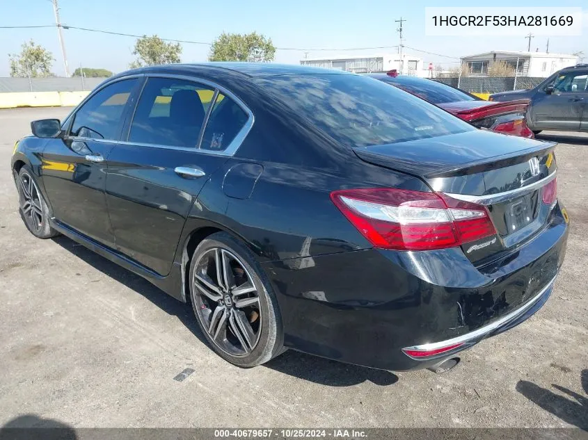 1HGCR2F53HA281669 2017 Honda Accord Sport