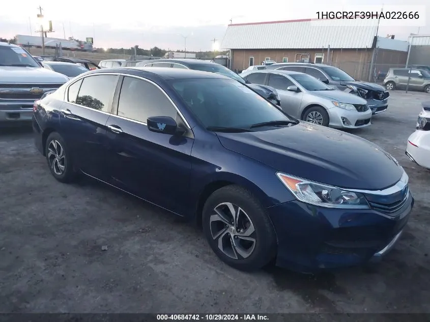 2017 Honda Accord Lx VIN: 1HGCR2F39HA022666 Lot: 40684742