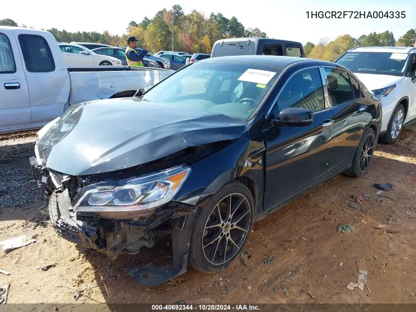 2017 Honda Accord Sedan Ex VIN: 1HGCR2F72HA004335 Lot: 40692344