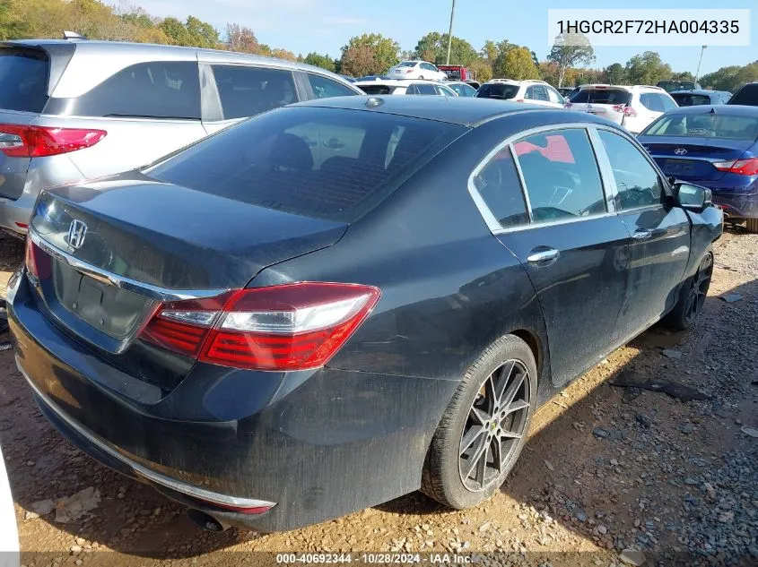 2017 Honda Accord Sedan Ex VIN: 1HGCR2F72HA004335 Lot: 40692344