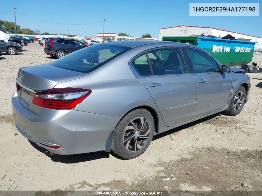 2017 Honda Accord Lx VIN: 1HGCR2F39HA177198 Lot: 40694059