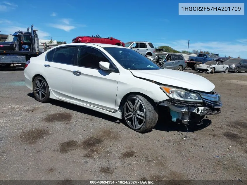 2017 Honda Accord Sport VIN: 1HGCR2F57HA201709 Lot: 40694994