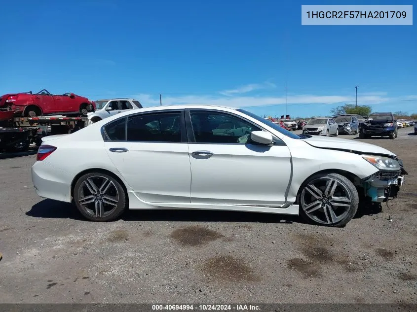 2017 Honda Accord Sport VIN: 1HGCR2F57HA201709 Lot: 40694994