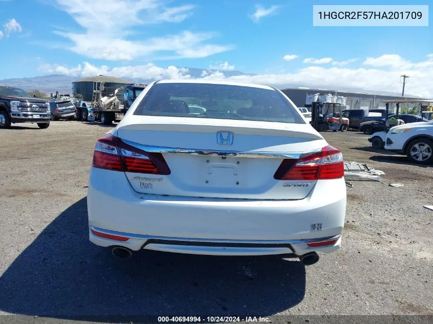 2017 Honda Accord Sport VIN: 1HGCR2F57HA201709 Lot: 40694994