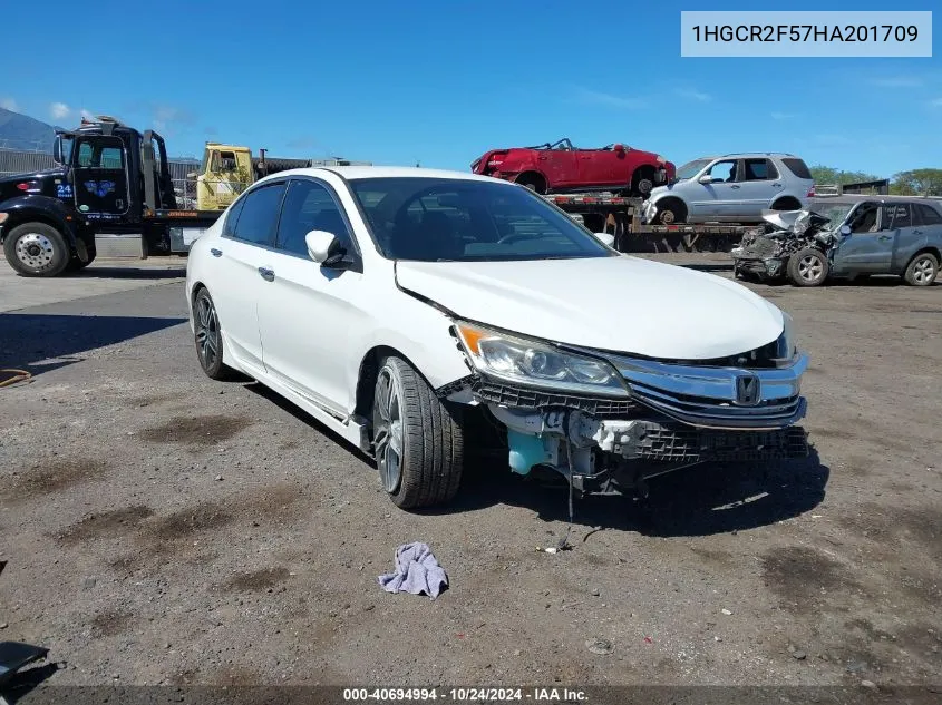 2017 Honda Accord Sport VIN: 1HGCR2F57HA201709 Lot: 40694994