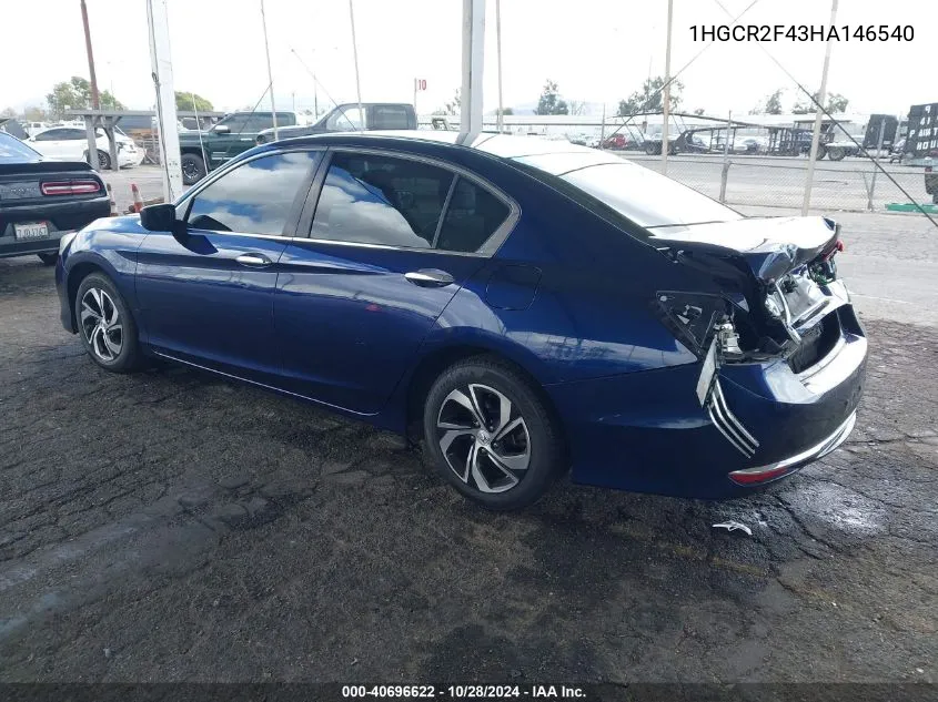 1HGCR2F43HA146540 2017 Honda Accord Lx