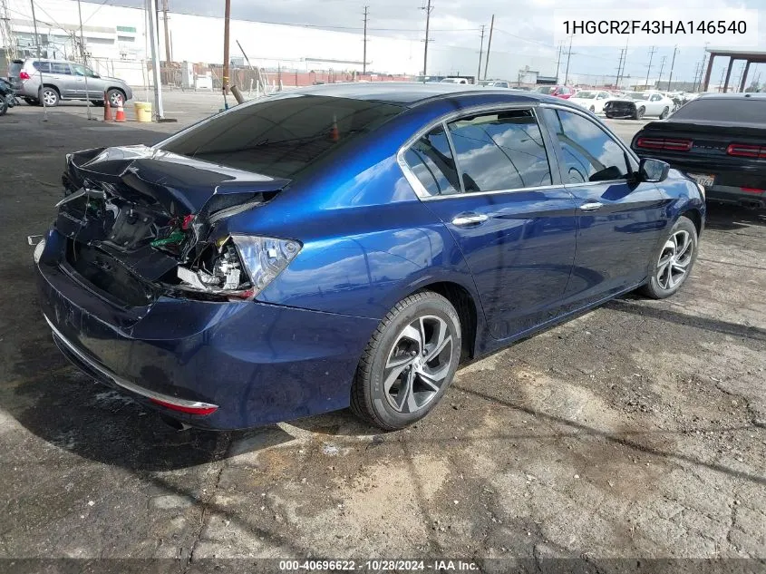 1HGCR2F43HA146540 2017 Honda Accord Lx