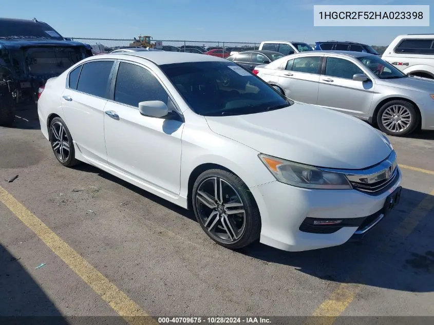 2017 Honda Accord Sport VIN: 1HGCR2F52HA023398 Lot: 40709675