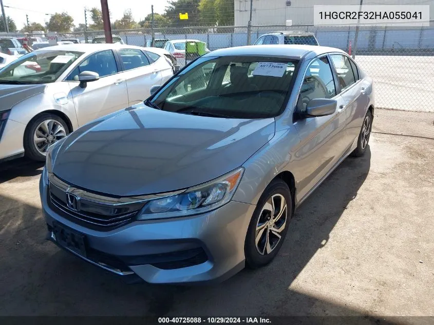 2017 Honda Accord Lx VIN: 1HGCR2F32HA055041 Lot: 40725088