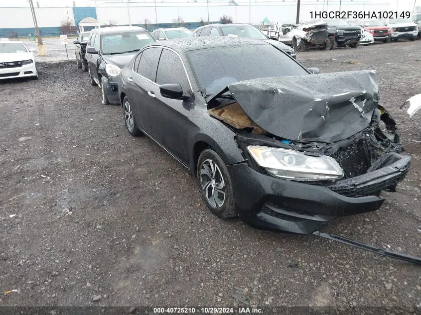 2017 Honda Accord Lx VIN: 1HGCR2F36HA102149 Lot: 40725210