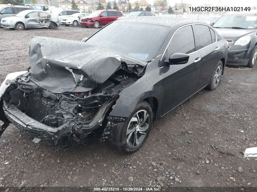 2017 Honda Accord Lx VIN: 1HGCR2F36HA102149 Lot: 40725210