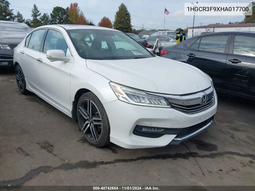 2017 Honda Accord Touring V6 VIN: 1HGCR3F9XHA017700 Lot: 40742654