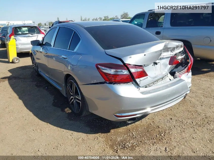 2017 Honda Accord Sport Se VIN: 1HGCR2F10HA291797 Lot: 40754005