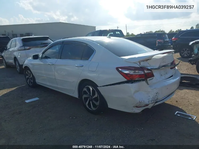 2017 Honda Accord Ex-L V6 VIN: 1HGCR3F89HA039257 Lot: 40791248