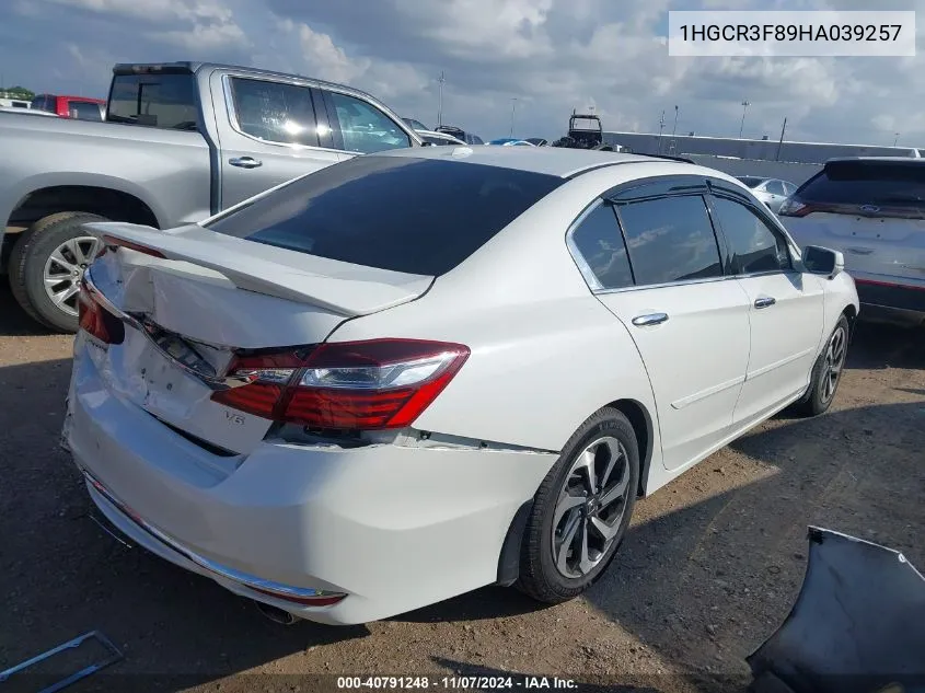 2017 Honda Accord Ex-L V6 VIN: 1HGCR3F89HA039257 Lot: 40791248