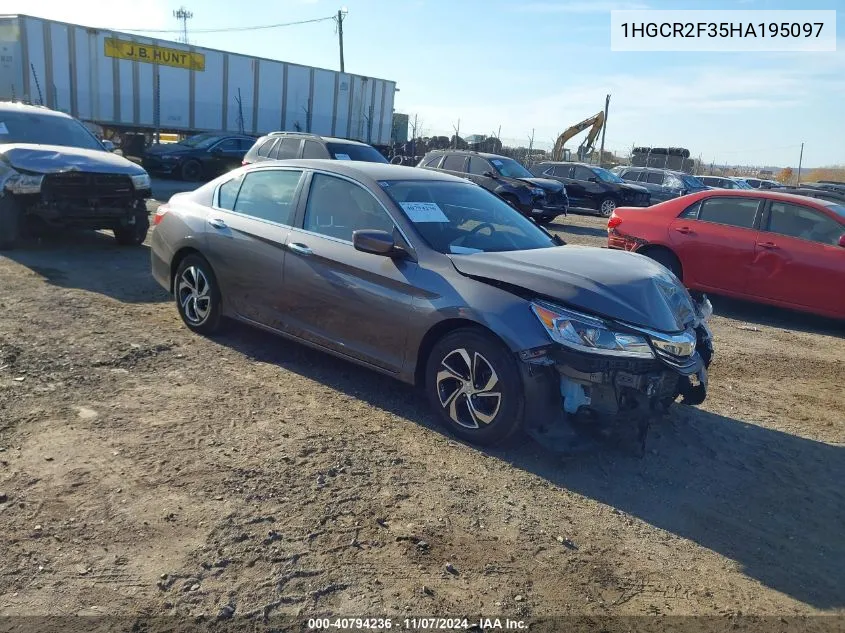 2017 Honda Accord Lx VIN: 1HGCR2F35HA195097 Lot: 40794236