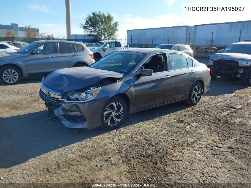 2017 Honda Accord Lx VIN: 1HGCR2F35HA195097 Lot: 40794236