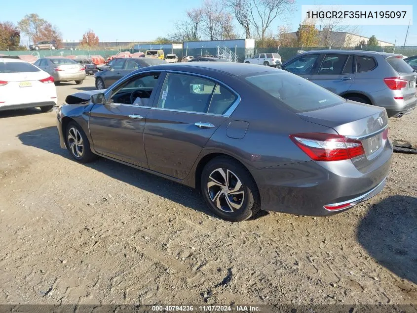 2017 Honda Accord Lx VIN: 1HGCR2F35HA195097 Lot: 40794236