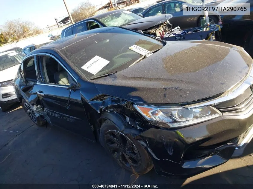 2017 Honda Accord Exl VIN: 1HGCR2F97HA290765 Lot: 40794841