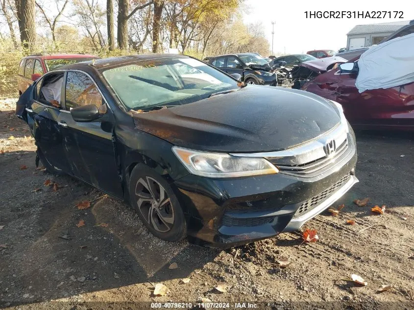 2017 Honda Accord Lx VIN: 1HGCR2F31HA227172 Lot: 40796210