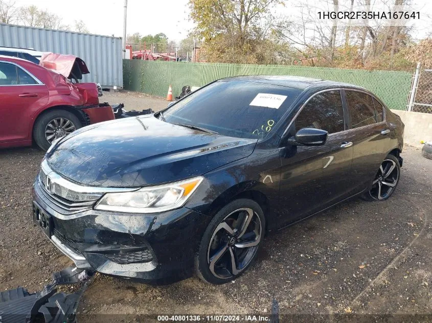 2017 Honda Accord Lx VIN: 1HGCR2F35HA167641 Lot: 40801336