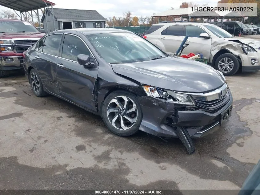 2017 Honda Accord Ex-L VIN: 1HGCR2F83HA090229 Lot: 40801470