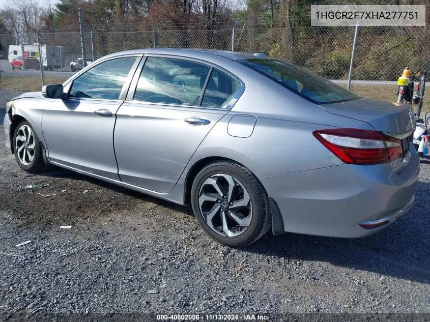 2017 Honda Accord Ex VIN: 1HGCR2F7XHA277751 Lot: 40802006