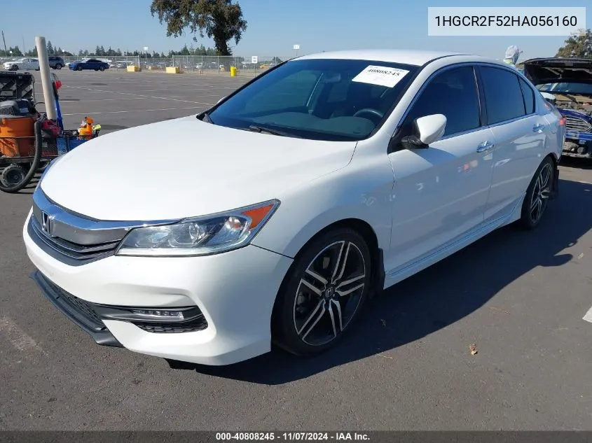 2017 Honda Accord Sport VIN: 1HGCR2F52HA056160 Lot: 40808245