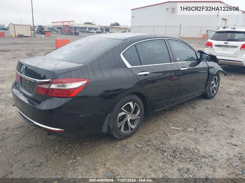 2017 Honda Accord Lx VIN: 1HGCR2F32HA122608 Lot: 40809006