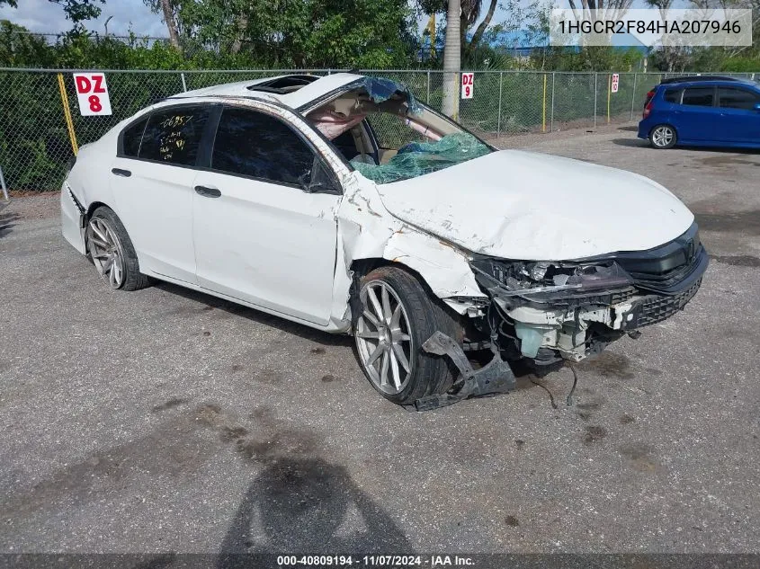 2017 Honda Accord Ex-L VIN: 1HGCR2F84HA207946 Lot: 40809194