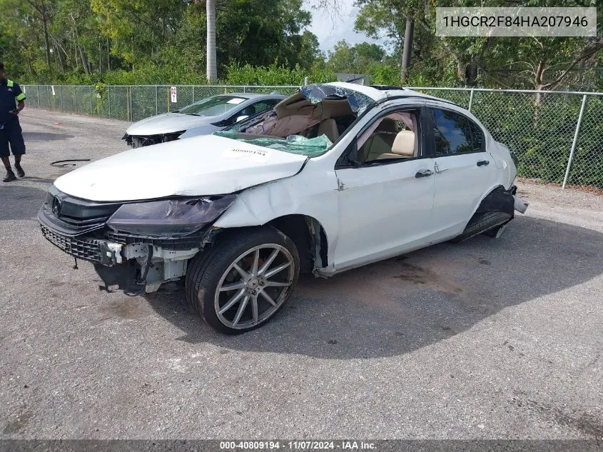 2017 Honda Accord Ex-L VIN: 1HGCR2F84HA207946 Lot: 40809194