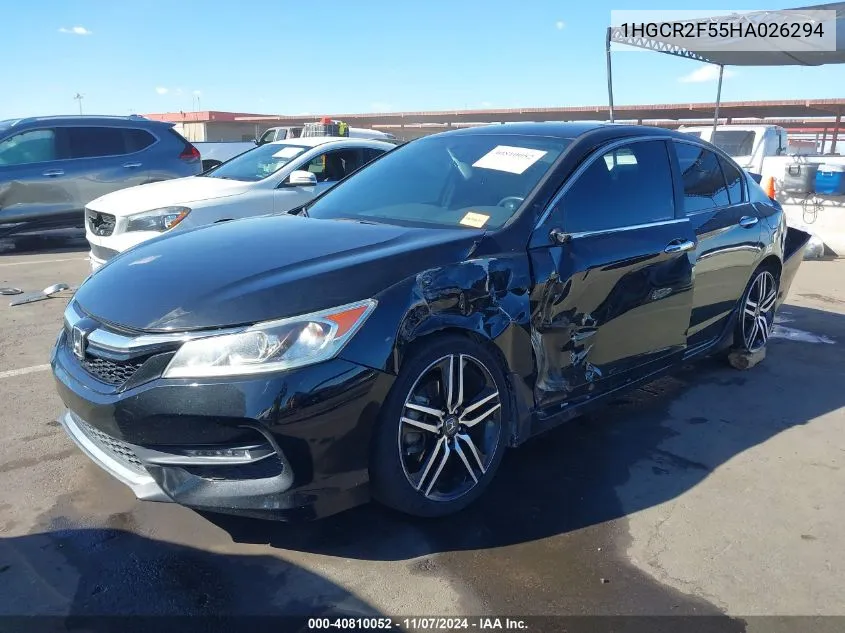 2017 Honda Accord Sport VIN: 1HGCR2F55HA026294 Lot: 40810052