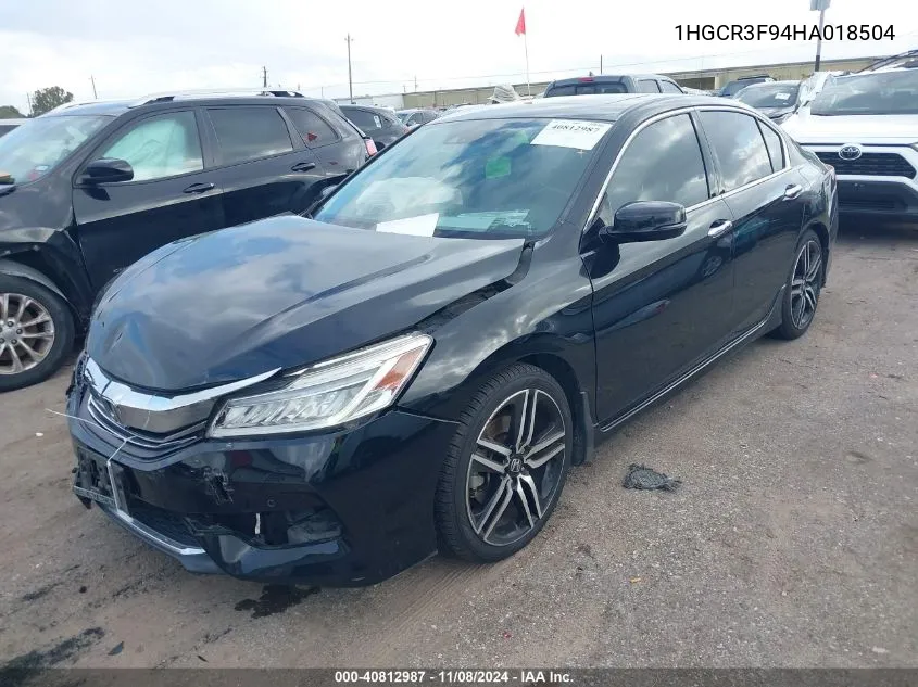 2017 Honda Accord Touring V6 VIN: 1HGCR3F94HA018504 Lot: 40812987