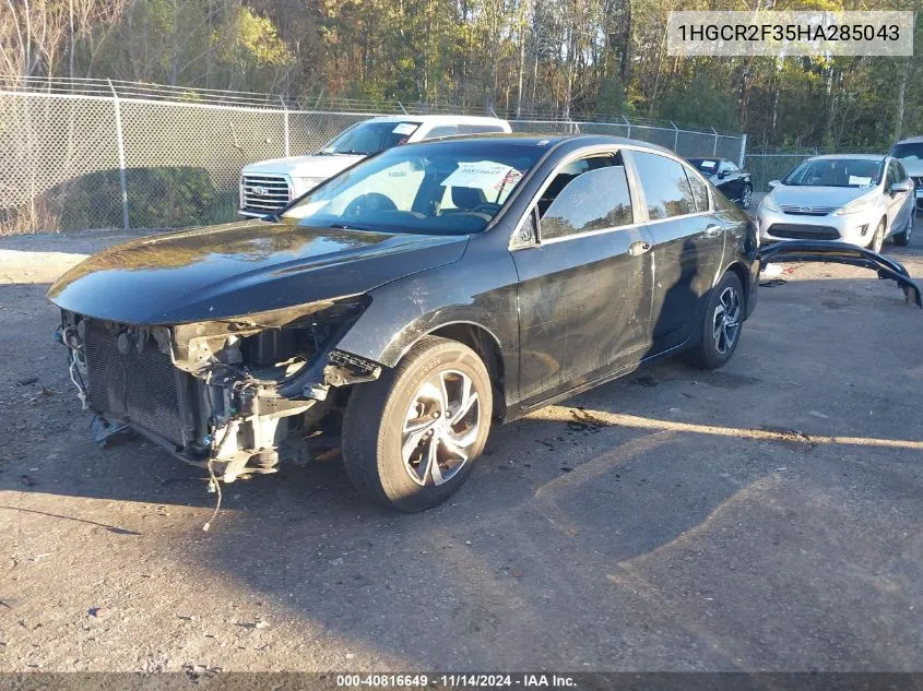 2017 Honda Accord Lx VIN: 1HGCR2F35HA285043 Lot: 40816649