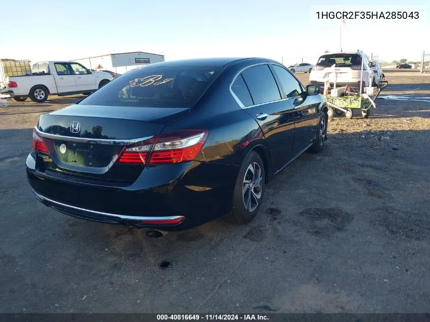 2017 Honda Accord Lx VIN: 1HGCR2F35HA285043 Lot: 40816649