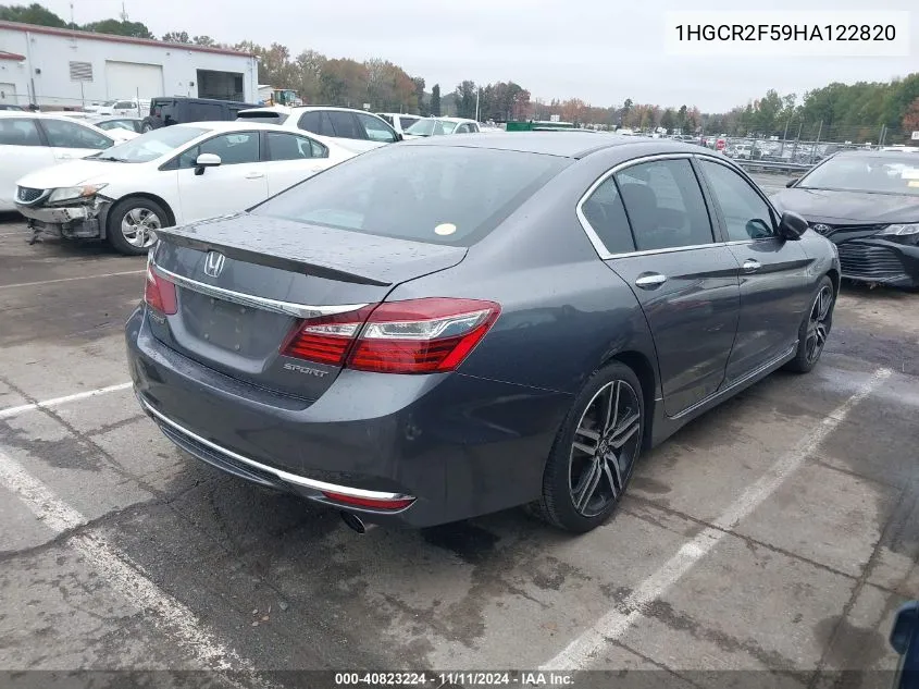 2017 Honda Accord Sport VIN: 1HGCR2F59HA122820 Lot: 40823224