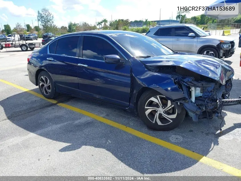 2017 Honda Accord Sedan Lx VIN: 1HGCR2F37HA153689 Lot: 40833582