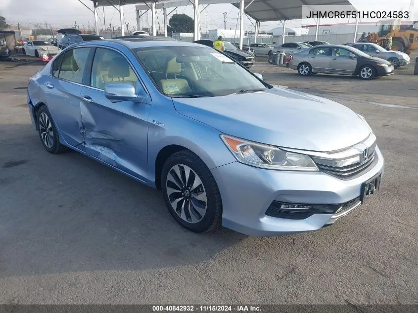 2017 Honda Accord Hybrid Ex-L VIN: JHMCR6F51HC024583 Lot: 40842932