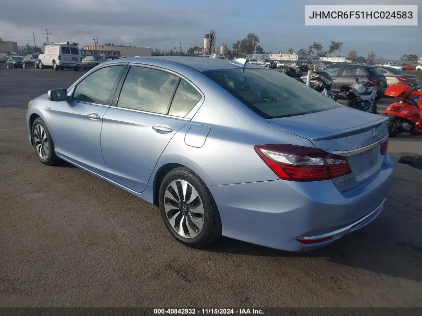 2017 Honda Accord Hybrid Ex-L VIN: JHMCR6F51HC024583 Lot: 40842932