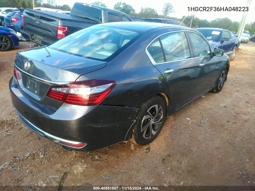 2017 Honda Accord Lx VIN: 1HGCR2F36HA048223 Lot: 40851807